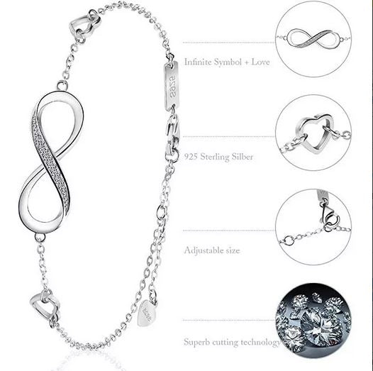 Pulsera Plata Símbolo Amor Infinito